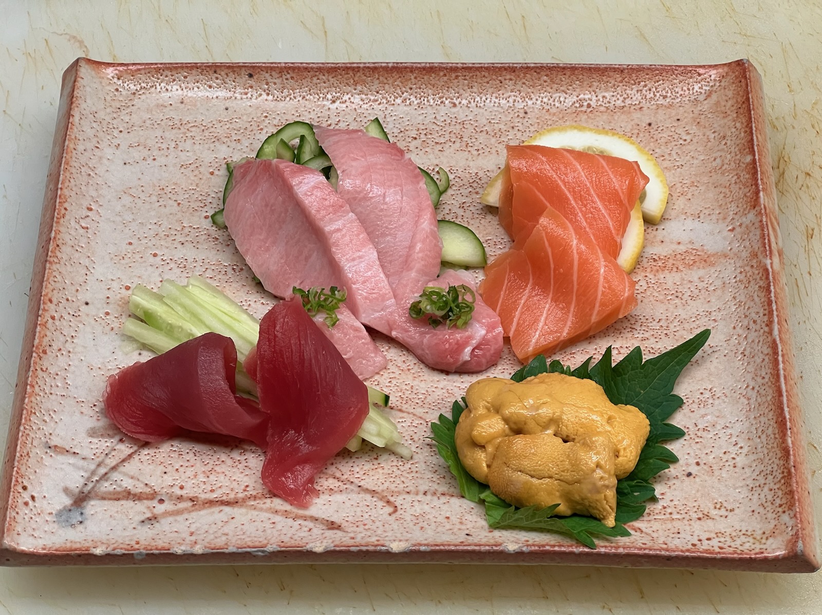 a plate of sushi